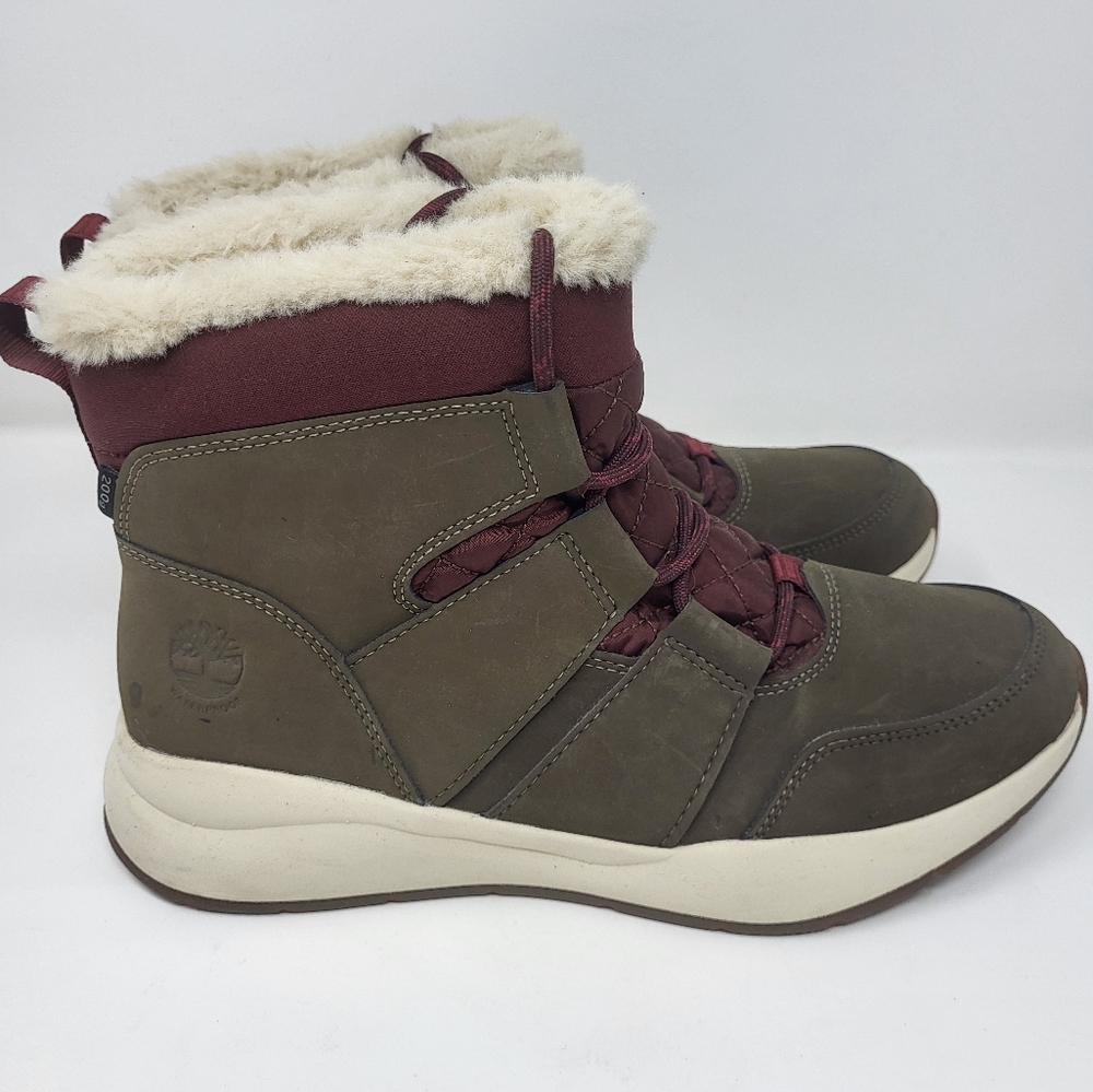Timberland Women Size 9 Borough Project Waterproof Faux Fur Lace‎ Up Boots